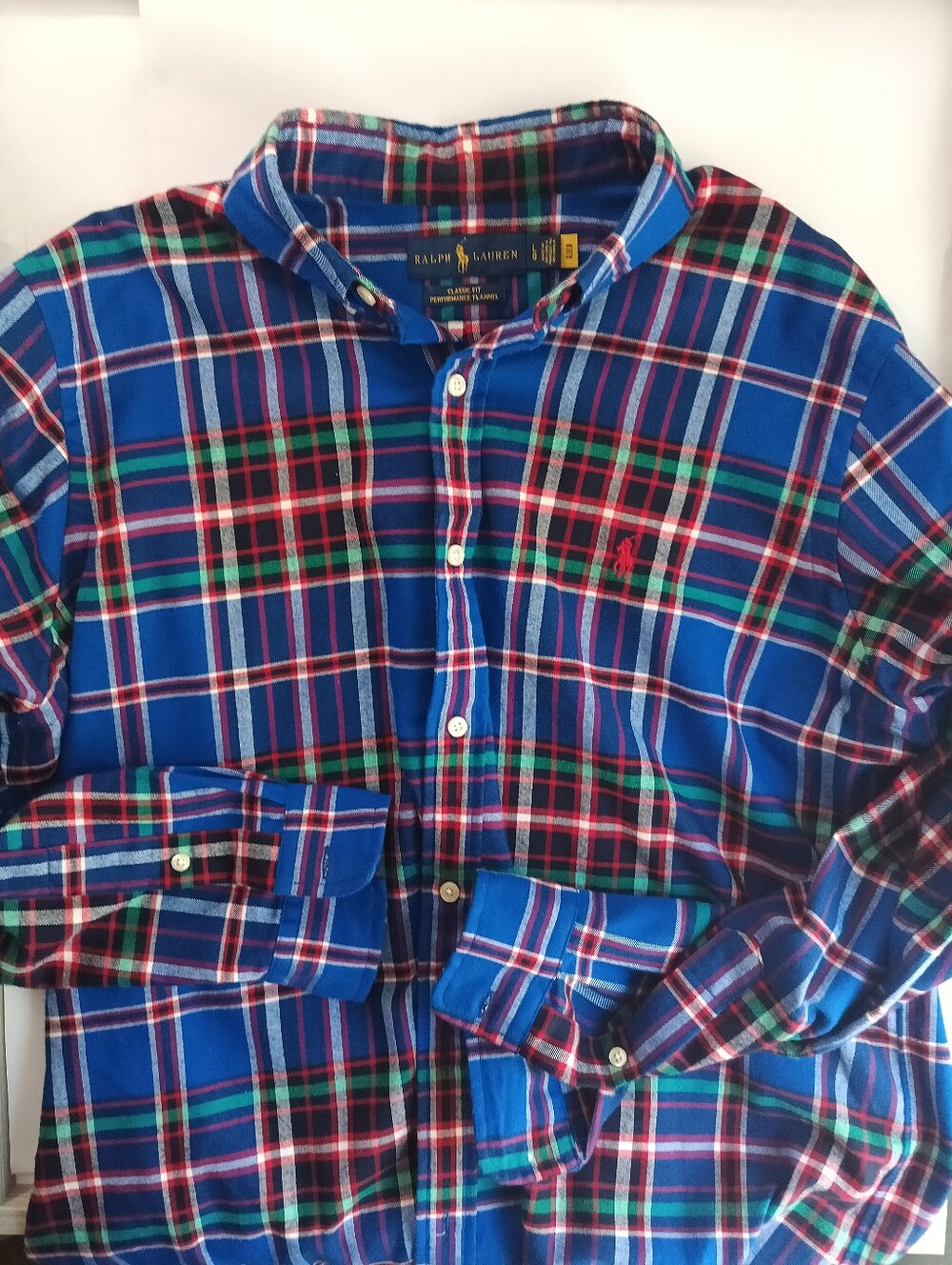 Ralph Lauren Blue Green Red Plaid Button-Down Shirt